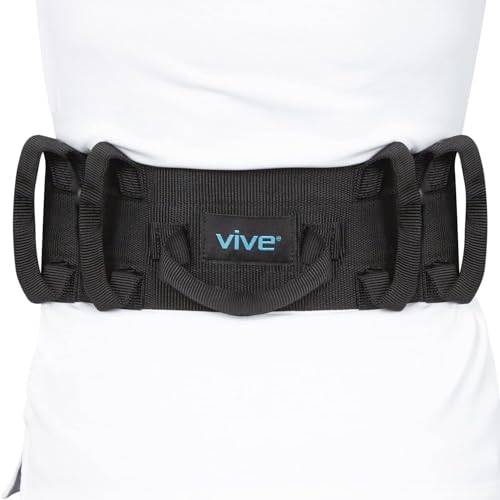Vive Transfer Belt with Handles - Medical Nursing Safety Gait Patient Assist - Bariatric, Pediatric, Elderly, Handicap, Occupational & Physical Therapy - PT Gate Strap Quick Release Metal Buckle