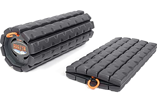Brazyn Morph Foam Roller (Bravo-Midnight) Collapsible Travel Foam Roller for Back Pain Relief, Workout Muscle Recovery, Back Massager, Deep Tissue Leg Massage, Back Cracker, Stretcher; Small, Portable