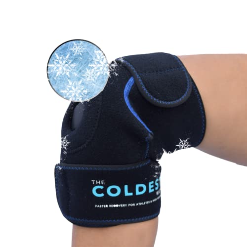 The Coldest Knee Ice Pack Wrap, Hot and Cold Therapy - Reusable Compression Best for Meniscus Tear, Injury Recovery, Bursitis Pain Recovery, Sprains, Swelling and Rheumatoid Arthritis (Knee Ice Pack)