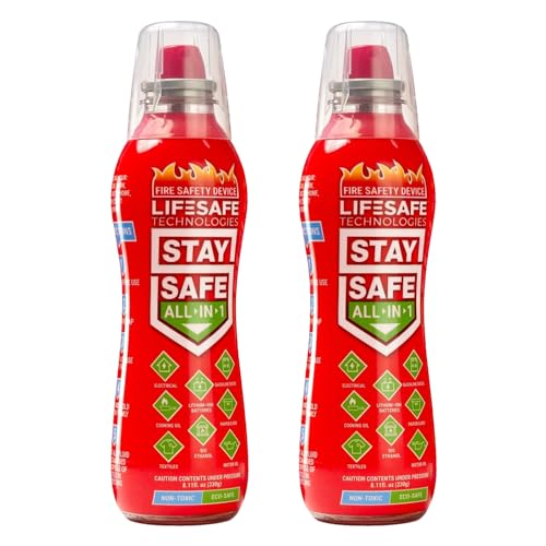 StaySafe 5-in-1 Fire Extinguisher | For Home, Kitchen, Car, Garage, Boat | The best small extinguisher that tackles 5 types of fire in seconds