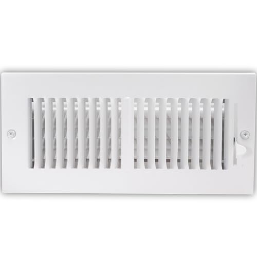 EZ-FLO 61609, White Two-Way Sidewall/Ceiling Register, 10 inch (W) x 4 inch (H) Duct Opening, 10" x 4"