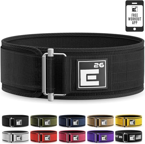 Element 26 Self-Locking Weight Lifting Belt - Premium Weightlifting Belt for Serious Functional Fitness, Power Lifting, and Olympic Lifting Athletes - Training Belts for Men and Women (Medium, Black)