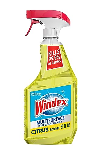Windex Multi-Surface Cleaner and Disinfectant Spray Bottle, Scent, Citrus Fresh, 23 Fl Oz (Pack of 1)