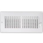 EZ-FLO 61609, White Two-Way Sidewall/Ceiling Register, 10 inch (W) x 4 inch (H) Duct Opening, 10" x 4"