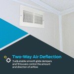 EZ-FLO 61609, White Two-Way Sidewall/Ceiling Register, 10 inch (W) x 4 inch (H) Duct Opening, 10" x 4"