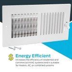 EZ-FLO 61609, White Two-Way Sidewall/Ceiling Register, 10 inch (W) x 4 inch (H) Duct Opening, 10" x 4"