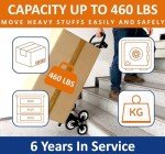 Mecete Hand Truck Dolly â Stair Climbing Cart, Stair Climber Cart 460 Lb Capacity All Terrain Stair Dolly Heavy Duty with Telescoping Handle and 6 Wheels (Black) Hand Truck 2 Climbing Ropes