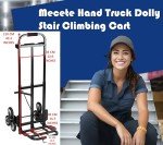 Mecete Hand Truck Dolly â Stair Climbing Cart, Stair Climber Cart 460 Lb Capacity All Terrain Stair Dolly Heavy Duty with Telescoping Handle and 6 Wheels (Black) Hand Truck 2 Climbing Ropes