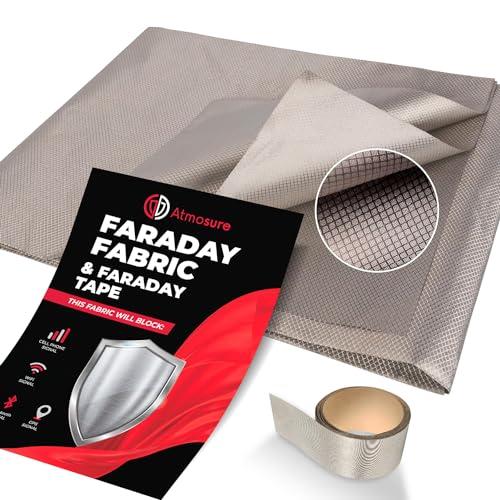 Atmosure 1 Yard Copper Faraday Fabric (44" x 36") â EMF & 5G Blocker â Electromagnetic Radiation Protection from 5G Cellular Signal, WiFi, Bluetooth, GPS â EMF Protection Blanket