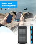 Solar Power Bank Portable Charger 20000mah Waterproof Battery Backup Charger Solar Panel Charger with Dual LED Flashlights and Compass for All CellPhones, Tablets, and Electronic Devices