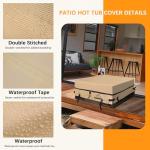 Himal Square Hot Tub Cover - Heavy Duty 600D Polyester Waterproof,UV Protection SPA Cover for Hot Tub,85 x 85 inch