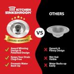 Kitchen SinkShroom Revolutionary Clog-Free Stainless Steel Sink Strainer, Chrome gray