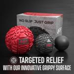 4KOR Massage Balls - Fitness, Physical Therapy, Deep Tissue Myofascial Release - Muscle Relief for Back, Neck, Shoulders, Foot Pain - Trigger Point Massager - 3 Firm Grip Mobility Rubber Roller Balls