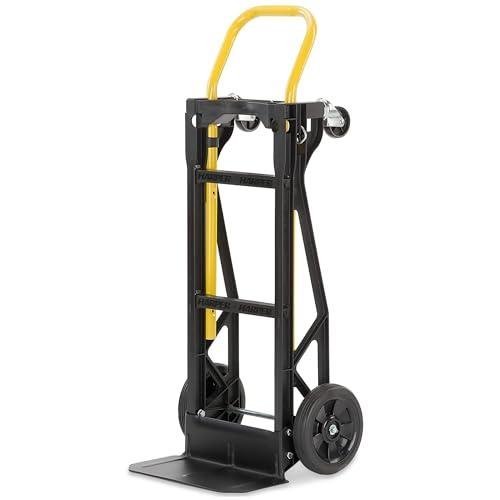 Harper Trucks Lightweight 400 lb Capacity Glass Filled Nylon Plastic Convertible Hand Truck and Dolly