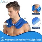 Atsuwell Ice Pack for Neck and Shoulders Pain Relief Cold Compress Therapy Shoulder Ice Packs for Injuries Reusable Gel, Large Upper Back Cold Pack Wrap for Swelling, Bruises, Sprain, Surgery