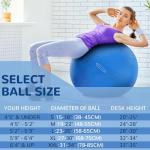BalanceFrom Anti-Burst and Slip Resistant Exercise Ball Yoga Ball Fitness Ball Birthing Ball with Quick Pump, 2,000-Pound Capacity, Blue, 58-65cm, L