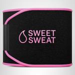 Sweet Sweat Waist Trimmer, by Sports Research - Sweat Band Increases Stomach Temp to Cut Water Weight Black/Pink