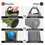 Piscifun Dry Bag, Waterproof Floating Backpack with Waterproof Phone Case for Kayking, Boating, Kayaking, Surfing, Rafting and Fishing, Army Green 20L