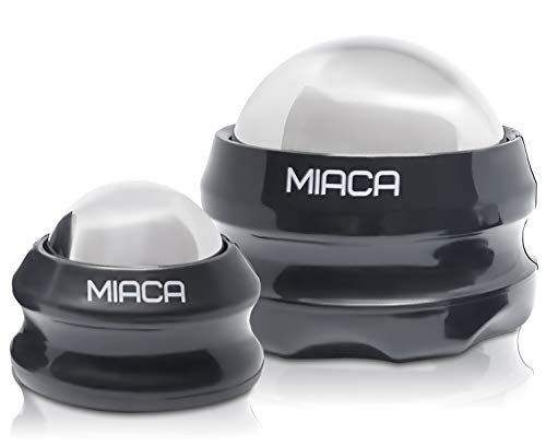 Cryosphere Cold Massage Ball Roller Set by Miaca - 2 Sizes - Ice Roller for Sore Muscles - Metal Ball for Back Pain Relief - Foot Muscle Roller - Plantar Fasciitis - Small Face Roller for Puffy Eyes