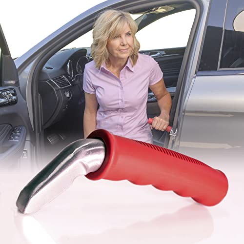 Able Life Auto Cane, Portable Vehicle Support Handle, Standing Mobility Aid, Car Assist Cane Grab Bar, Red