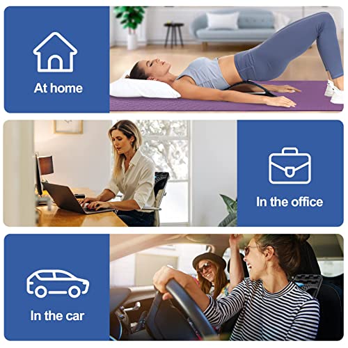 Back Stretching Device,Back Massager for Bed & Chair & Car,Multi-Level Lumbar Support Stretcher Spinal, Lower and Upper Muscle Pain Relief(Black/Blue)