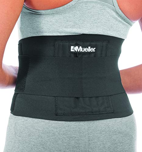 Mueller Sports Medicine Adjustable Back Brace, Back Support, for Men and Women, Black, One Size