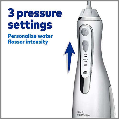 Waterpik Cordless Advanced Water Flosser For Teeth, Gums, Braces, Dental Care With Travel Bag and 4 Tips, ADA Accepted, Rechargeable, Portable, and Waterproof, White WP-560