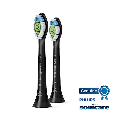 Philips Sonicare Genuine W DiamondClean Replacement Toothbrush Heads, 2 Brush Heads, Black, HX6062/95