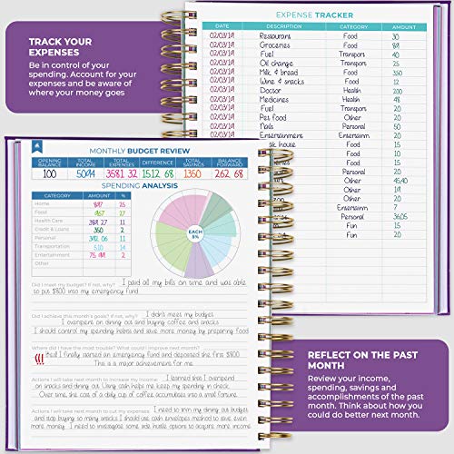 Clever Fox Budget Planner â Coiled Budget Book with Colorful Spacious Pages, Monthly Financial Planner, Budgeting Organizer & Expense Tracker Notebook, Finance Journal, 8x9.5 Hardcover â Purple