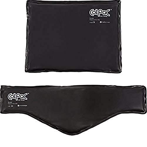 Chattanooga ColPac - Black Polyurethane - Standard (10"x13.5") & Neck (21") Bundle - Reusable Gel Ice Pack Cold Therapy for Aches, Swelling, Bruises, Sprains, Inflammation - (2 Pack Bundle)