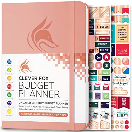 Clever Fox Budget Planner - Undated - Expense Tracker Notebook. Monthly Budgeting Journal, Finance Planner & Accounts Book to Take Control of Your Money. Start Anytime. A5 Size Peach Pink Hardcover