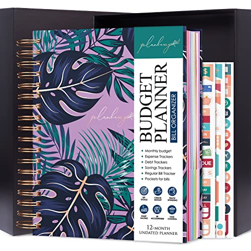 PLANBERRY Large Budget Planner & Monthly Bill Organizer with Pockets Premium â Home Finance Organizer â Budgeting Book with Payment, Income & Expense Tracker â 8.3â³ x 9.4â³ Hardcover(Wild Purple)