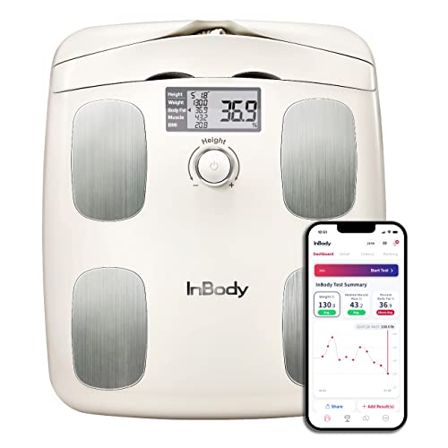 InBody H20N Smart Full Body Composition Analyzer Scale - Full Body Digital Scale, BMI Measurement Tool, Body Fat Analyzer, Muscle Mass Inbody Scale - Bluetooth Connected, Beige