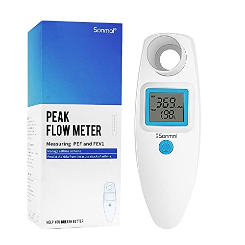Digital Peak Flow Meter Spirometer Asthma for Adult Kids Portable PEF Forced Expiratory Volume FEV1 Home Medical
