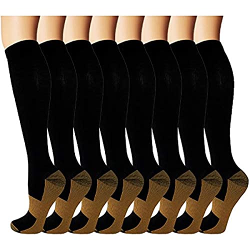 Copper Compression Socks For Men & Women Circulation-Best For Medical Running Hiking Cycling 15-20 mmHg(L/XL)