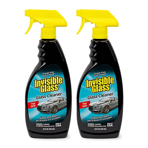 Invisible Glass 92164-2PK 22-Ounce Premium Glass Cleaner and Window Spray for Auto and Home Streak-Free Shine on Windows, Windshields, and Mirrors Residue and Ammonia Free and Tint Safe, Pack of 2