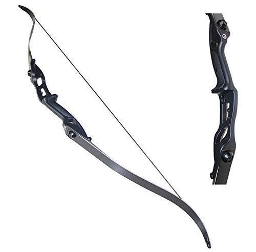 TOPARCHERY Archery 56" Takedown Hunting Recurve Bow Metal Riser Right Hand Black Longbow (18)
