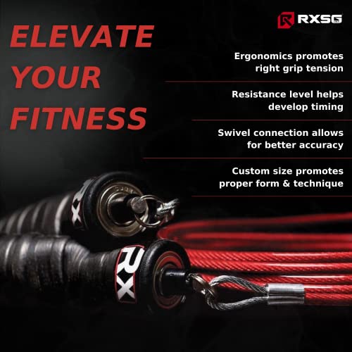 Rx Smart Gear Jump Rope - Black Ops Ergonomic Handles with Trans Black Cable Buff 3.4 9'0" | Jump Smart Weighted Speed Rope for Sports & Fitness, MMA, HIIT, Cardio & Functional Workout