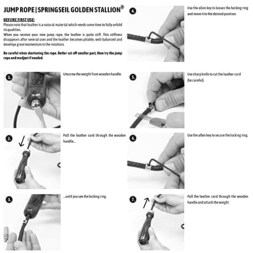 Golden Stallion Leather Jump Rope - Jump Rope for Men and Women - Jump Rope Weighted and Adjustable - Transform Your Body at Home, Office & on the Go