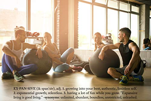 EXPANSIVE LIVING Exercise Ball (Blue, 75cm) - 2,000 lbs Stability Ball. Anti Burst & Heavy Duty for Yoga, Balance and Birthing. Physio Ball | Office Chair | Professional Grade Swiss Ball