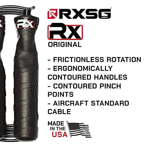 Rx Smart Gear Jump Rope - Black Ops Ergonomic Handles with Trans Black Cable Buff 3.4 9'0" | Jump Smart Weighted Speed Rope for Sports & Fitness, MMA, HIIT, Cardio & Functional Workout