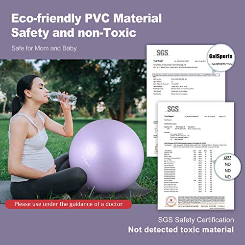 GalSports Pregnancy Birthing Ball, Yoga Exercise Birth Ball Chair for Delivery & Training & Fitness, Extra Thick Labor Ball with Quick Pump, Certified by SGS (Lavender Purple, M (48-55cm))