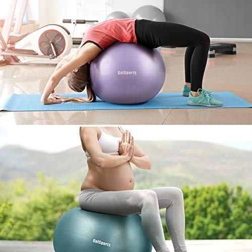 GalSports Pregnancy Birthing Ball, Yoga Exercise Birth Ball Chair for Delivery & Training & Fitness, Extra Thick Labor Ball with Quick Pump, Certified by SGS (Lavender Purple, M (48-55cm))