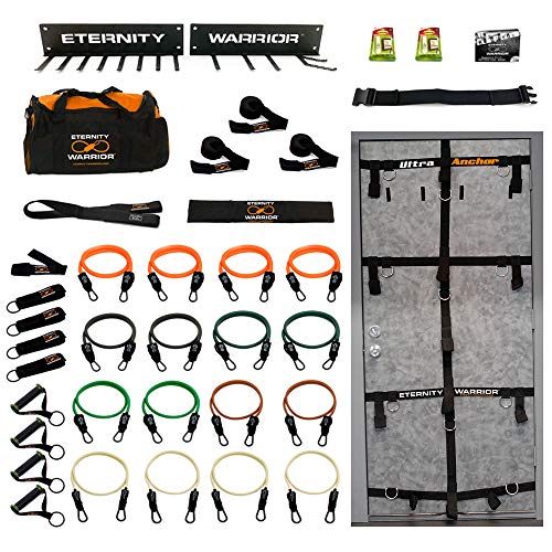 Bodylastics Bundle - 524 Beast! Complete 38 Pcs Resistance Bands Home Gym Set - Eternity Warrior Edition. Ultraanchor, Wall Rack, Upgraded Aluminum Clips, All Included!