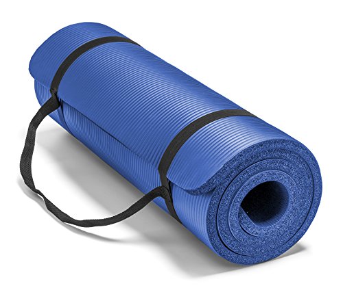 Spoga, Premium 5/8-inch Extra Thick 71-inch Long High Density Exercise Yoga Mat with Comfort Foam (Blue)