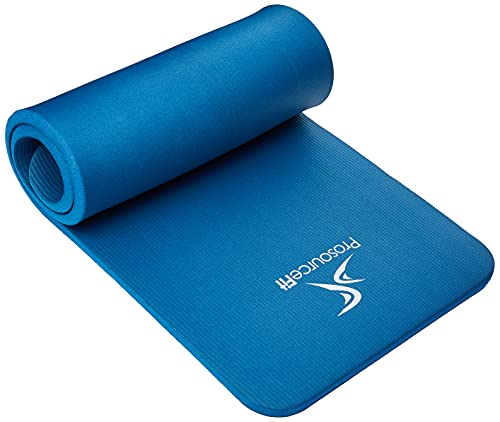 ProsourceFit Extra Thick Yoga and Pilates Mat, High Density Exercise Mat with Comfort Foam and Carrying Strap, Pink