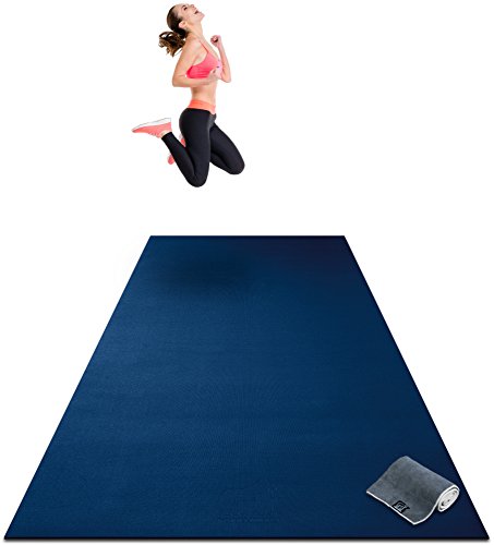 Premium Extra Large Exercise Mat - 10' x 4' x 1/4" Ultra Durable, Non-Slip, Workout Mats for Home Gym Flooring - Plyo, MMA, Cardio Mat - Use With or Without Shoes (120" Long x 48" Wide x 6mm Thick)