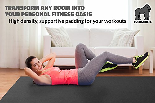 Premium Extra Large Exercise Mat - 10' x 4' x 1/4" Ultra Durable, Non-Slip, Workout Mats for Home Gym Flooring - Plyo, MMA, Cardio Mat - Use With or Without Shoes (120" Long x 48" Wide x 6mm Thick)