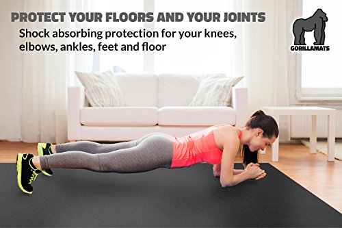 Premium Extra Large Exercise Mat - 10' x 4' x 1/4" Ultra Durable, Non-Slip, Workout Mats for Home Gym Flooring - Plyo, MMA, Cardio Mat - Use With or Without Shoes (120" Long x 48" Wide x 6mm Thick)