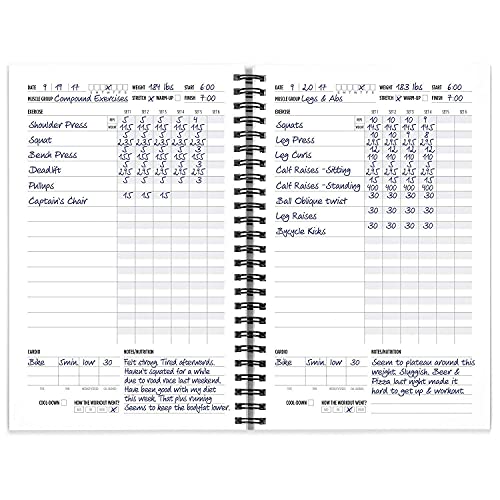 NewMe Fitness Journal for Women & Men, Fitness and Nutrition Planner to Track Weight Loss, Muscle Gain, Gym, Bodybuilding Progress, Daily Personal Health Tracker - 2 Pack (1 Nutrition Planner + 1 Fitness & Nutrition Planner)